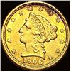 Image 1 : 1906 Liberty Head Quarter Eagle $2.50 Gold CLOSELY UNCIRCULATED