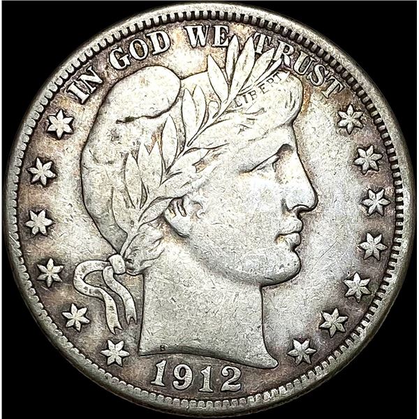 1912-D Silver Barber Half Dollar LIGHTLY CIRCULATED