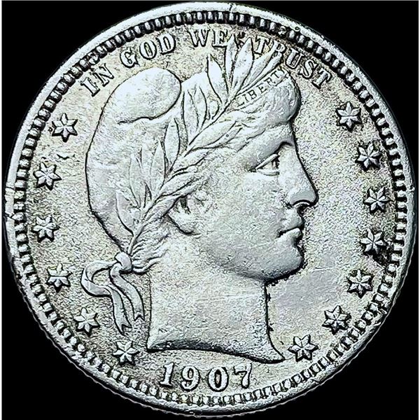 1907-S Silver Barber Quarter CHOICE AU
