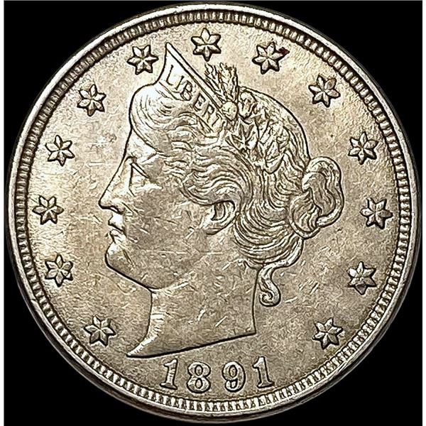 1891 Liberty Head Nickel CLOSELY UNCIRCULATED