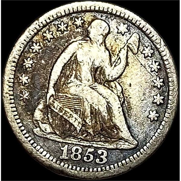 1853 Seated Liberty Half Dime (No Arrows) LIGHTLY CIRCULATED