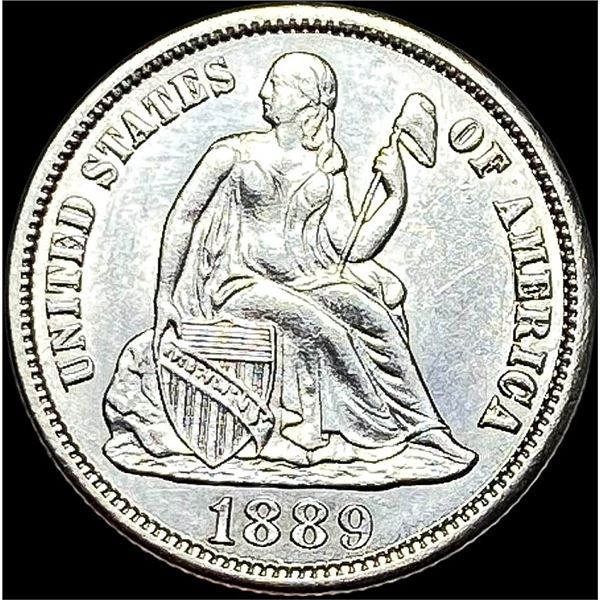 1889-S Silver Seated Liberty Dime CLOSELY UNCIRCULATED