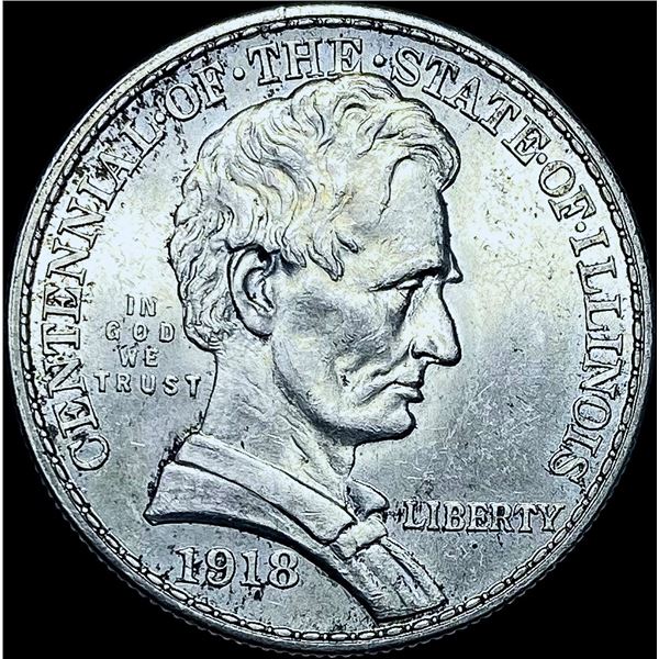 1918 Silver Illinois Half Dollar GEM BU