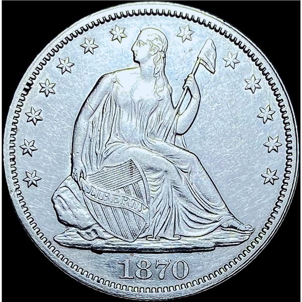 1870-S Silver Seated Liberty Half Dollar CHOICE BU