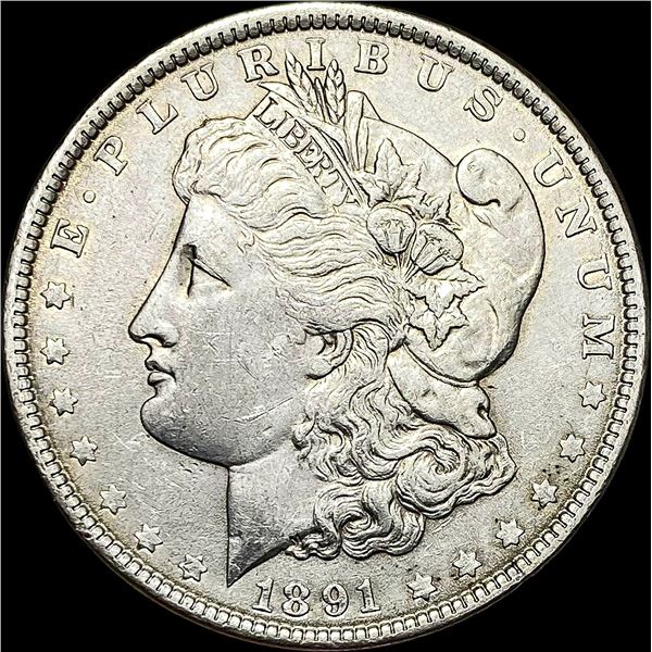 1891 Silver Morgan Dollar ABOUT UNCIRCULATED