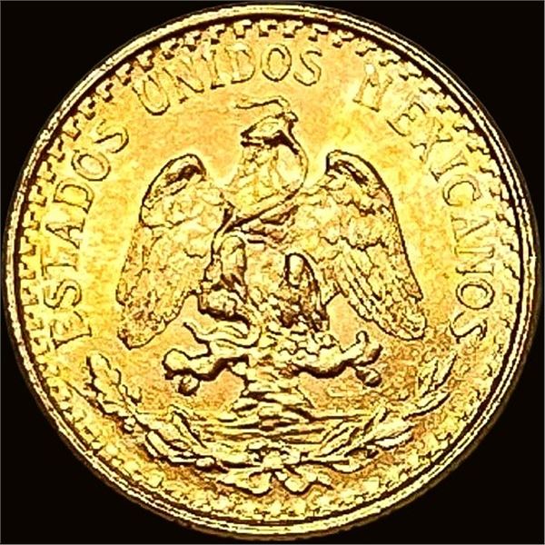 1945 Mexico Gold 2 Pesos .0482 AGW SUPERB GEM BU