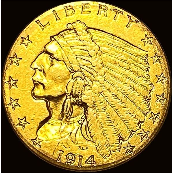 1914 Indian Head Gold $2.5 Quarter Eagle LIGHTLY CIRCULATED
