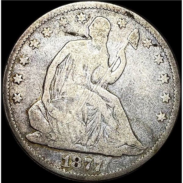 1877 Seated Liberty Half Dollar LIGHTLY CIRCULAT