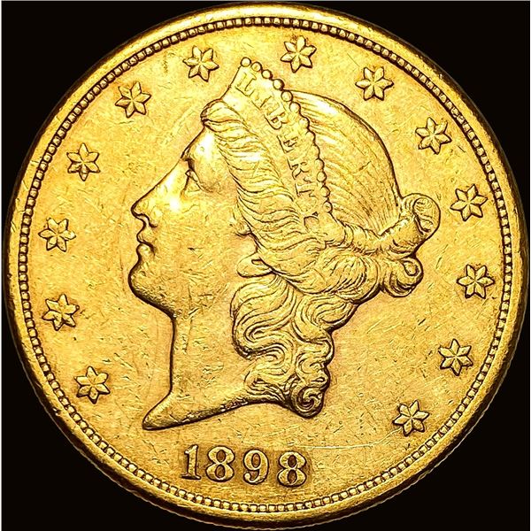 1898-S Gold $20 Liberty Head Double Eagle CHOICE AU