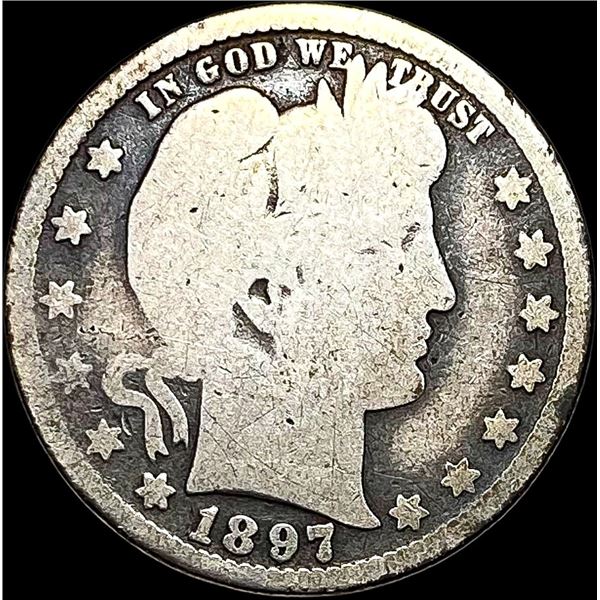 1897-O Silver Barber Quarter NICELY CIRCULATED