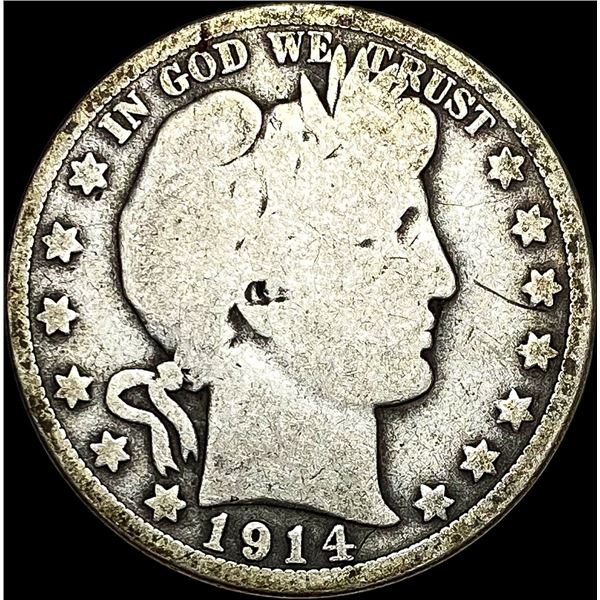 1914 Silver Barber Half Dollar LIGHTLY CIRCULATED