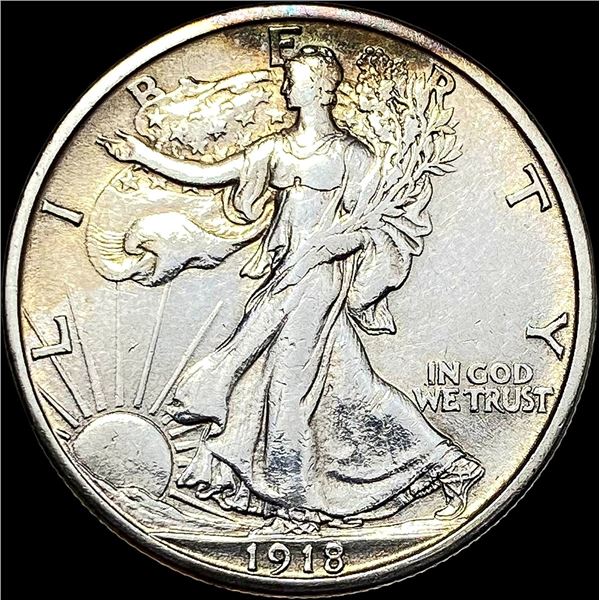 1918-S Silver Walking Liberty Half Dollar CLOSELY UNCIRCULATED