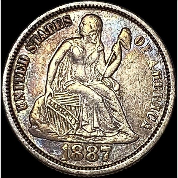 1887 Seated Liberty Dime ABOUT UNCIRCULATED