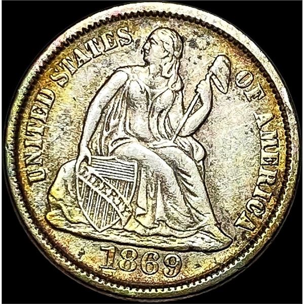 1869-S Silver Seated Liberty Dime CLOSELY UNCIRCULATED