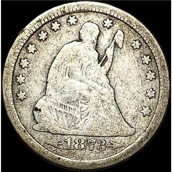 1873-S Arrows Seated Liberty Quarter NICELY CIRCULATED