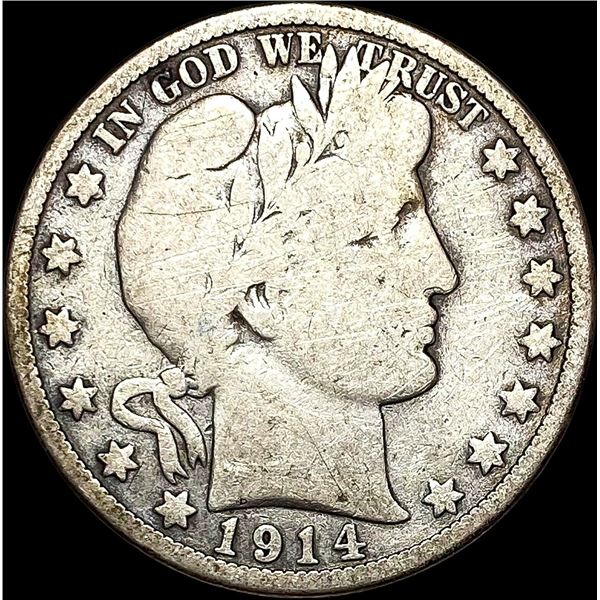 1914 Silver Barber Half Dollar LIGHTLY CIRCULATED