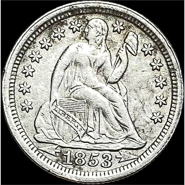 1853 Seated Liberty Dime NEARLY UNCIRCULATED