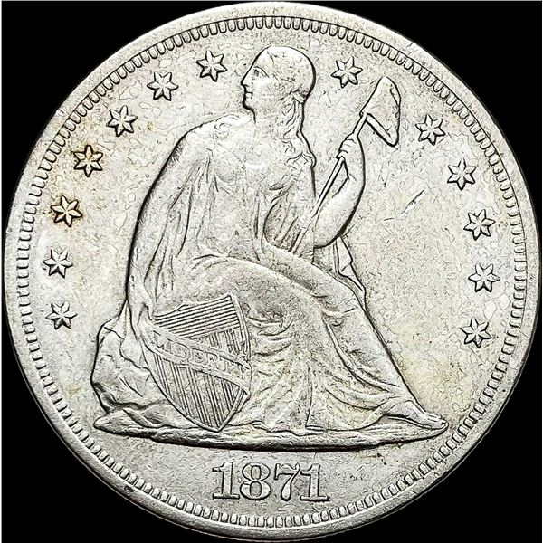 1871 Silver Seated Liberty Dollar CLOSELY UNCIRCULATED