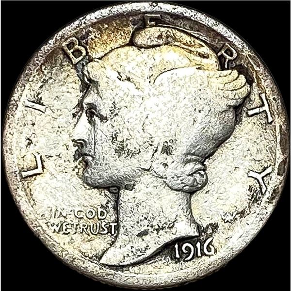 1916-D Silver Mercury Dime NICELY CIRCULATED