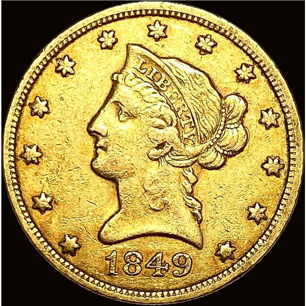1849 Liberty Head Eagle $10 Gold ABOUT UNCIRCULATED