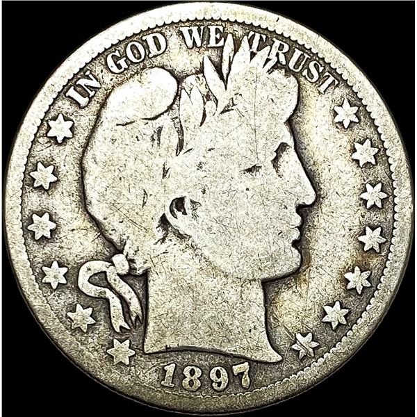 1897-S Silver Barber Half Dollar LIGHTLY CIRCULATED