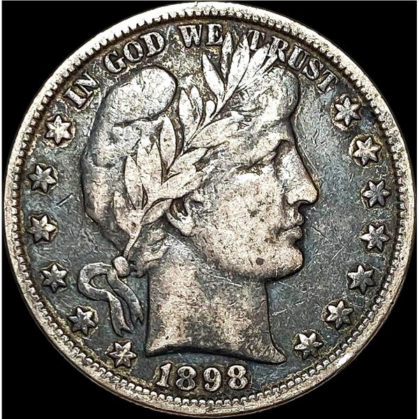 1898 Silver Barber Half Dollar LIGHTLY CIRCULATED