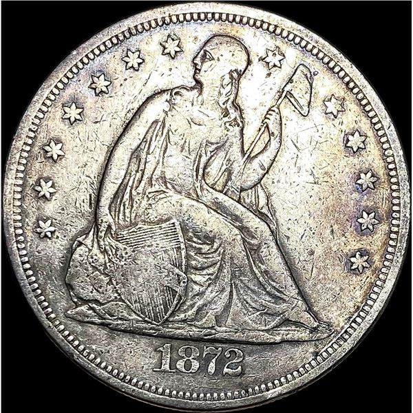 1872 Silver Seated Liberty Dollar LIGHTLY CIRCULATED