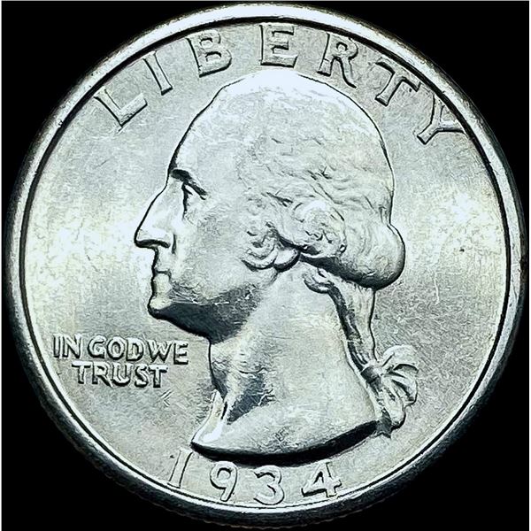 1934 Silver Washington Quarter CHOICE BU