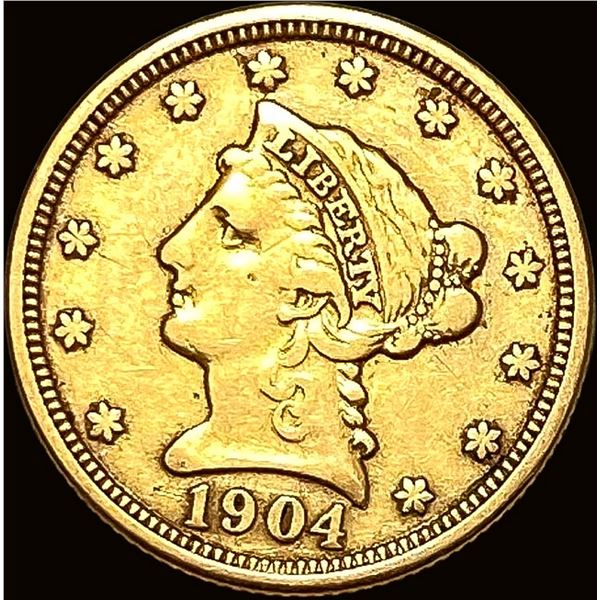 1904 Liberty Head $2.5 Gold Quarter Eagle LIGHTLY CIRCULATED