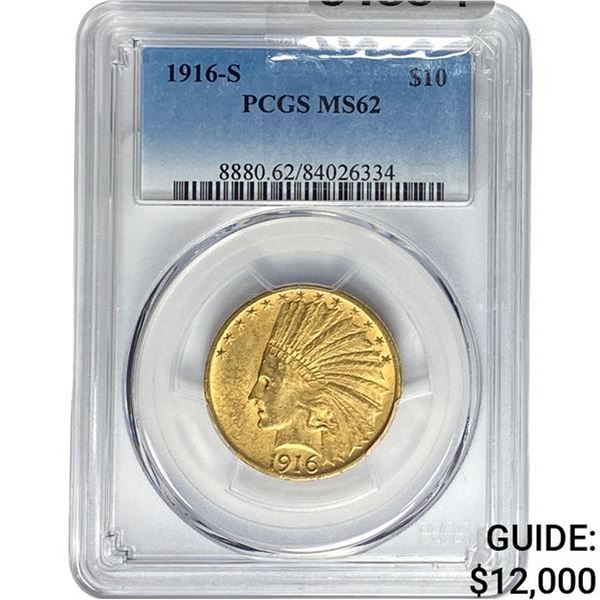 1916-S $10 Gold Eagle PCGS MS62