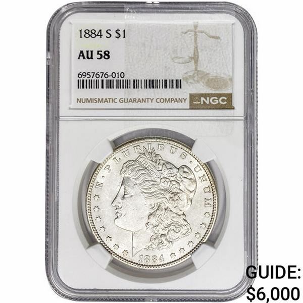 1884-S Morgan Silver Dollar NGC AU58