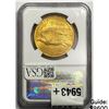 Image 2 : 1908 $20 Gold Double Eagle NGC MS64 No Motto