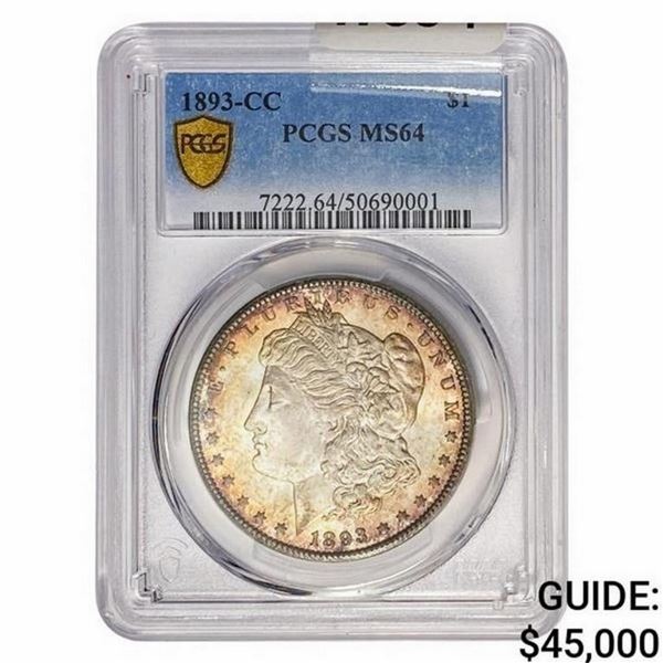 1893-CC Morgan Silver Dollar PCGS MS64