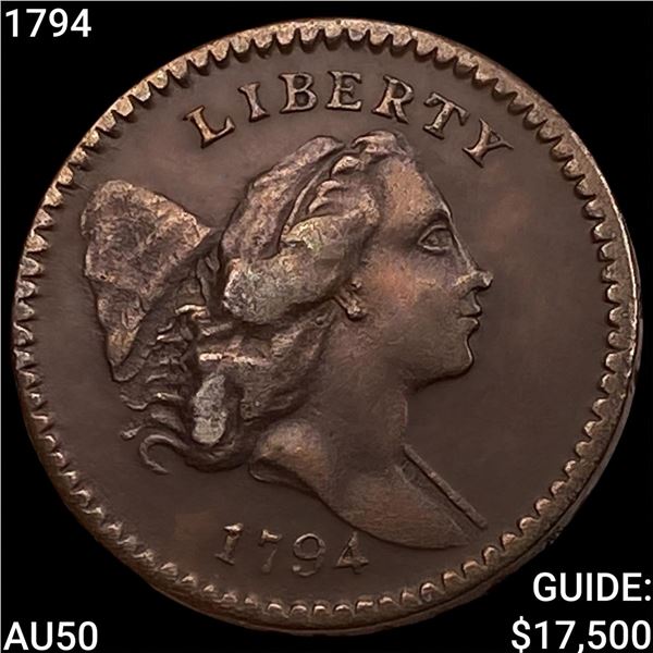 1794 Liberty Cap Half Cent CLOSELY UNCIRCULATED
