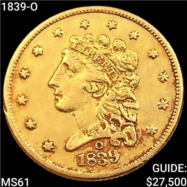 1839-O $5 Gold Half Eagle UNCIRCULATED