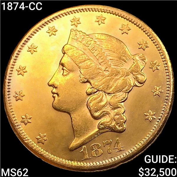 1874-CC $20 Gold Double Eagle UNCIRCULATED