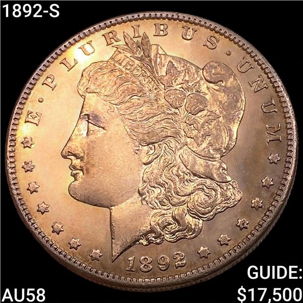1892-S Morgan Silver Dollar CHOICE AU