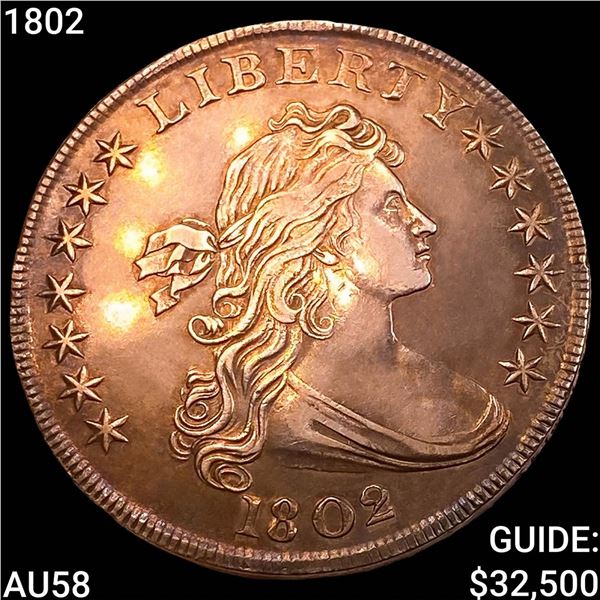 1802 Draped Bust Dollar CHOICE AU