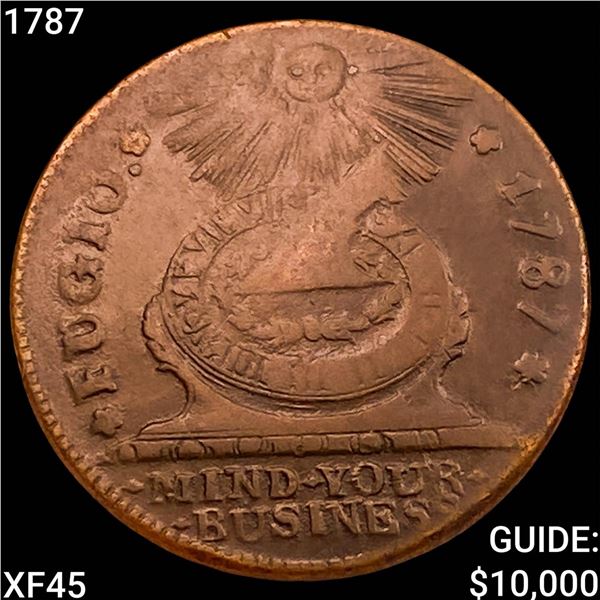 1787 Fugio Large Cent NEARLY UNCIRCULATED