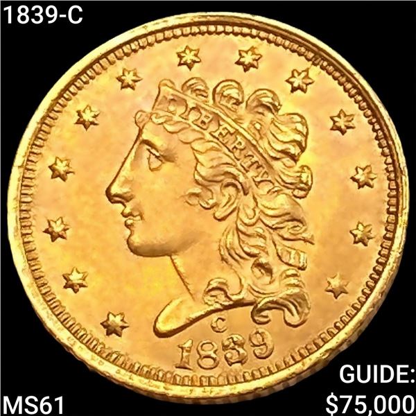 1839-C $2.50 Gold Quarter Eagle UNCIRCULATED
