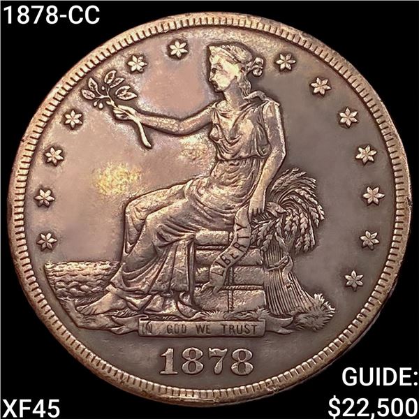 1878-CC Silver Trade Dollar NEARLY UNCIRCULATED