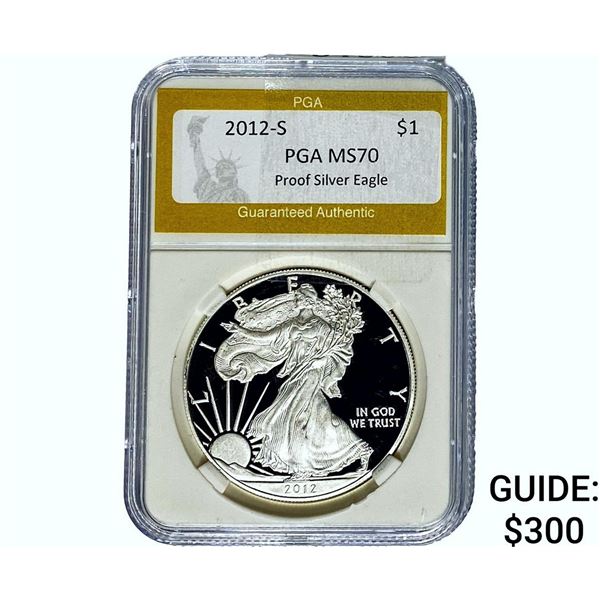 2012-S $1 Silver Eagle PGA MS70 Proof