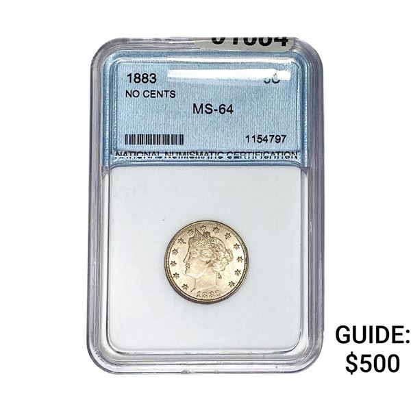 1883 Liberty Victory Nickel PGA MS64 NO CENTS