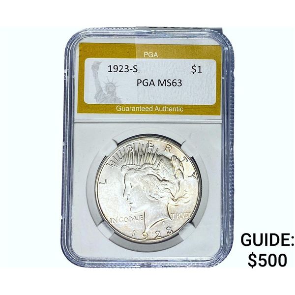 1923-S Silver Peace Dollar PGA MS63