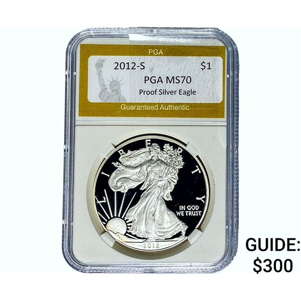 2012-S $1 Silver Eagle PGA MS70 Proof