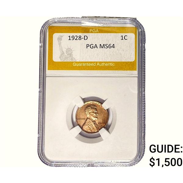 1928-D Wheat Cent PGA MS64