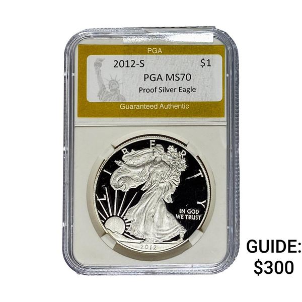 2012-S $1 Silver Eagle PGA MS70 Proof