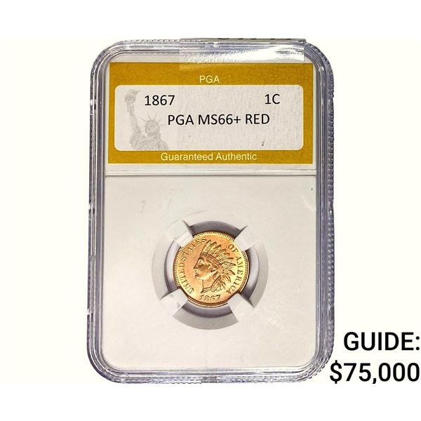 1867 Indian Head Cent PGA MS66+ RED