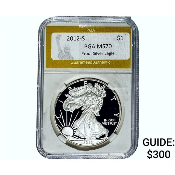 2012-S $1 Silver Eagle PGA MS70 Proof