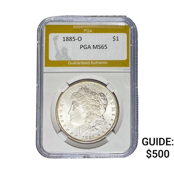 1885-O Morgan Silver Dollar PGA MS65